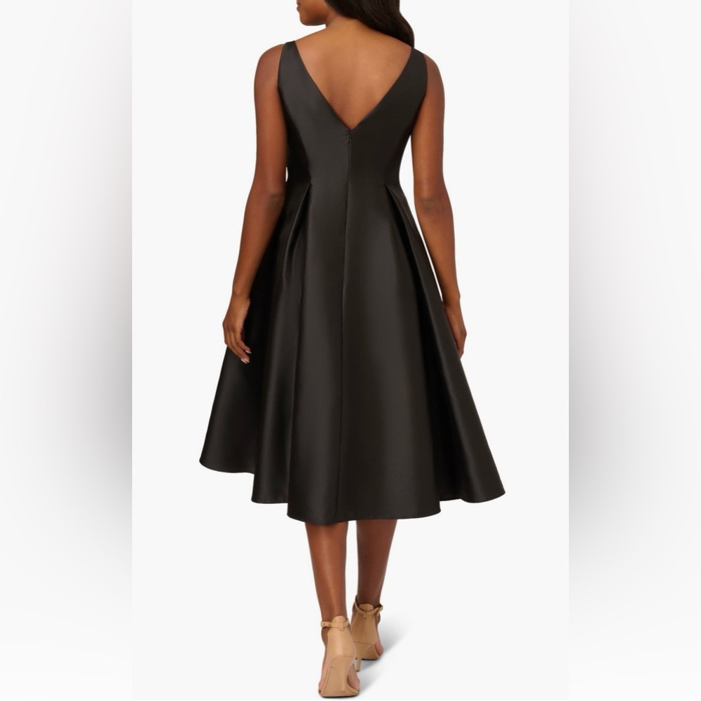❤️ Adrianna Papell Elegant Black Midi Dress - Picture 8 of 11